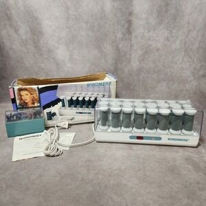 Vintage Windmere Gentle Curls 24 Hairsetter Hot Roller Set FS-242R w/Box & Clips